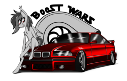 Size: 5600x3587 | Tagged: safe, artist:bumskuchen, oc, oc only, oc:shadow fall, bat pony, semi-anthro, arm hooves, bmw, bmw e36, car, simple background, solo, transparent background, turbo, vehicle