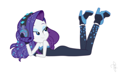 Size: 1756x1080 | Tagged: safe, artist:ilaria122, rarity, equestria girls, equestria girls series, g4, the other side, adorasexy, alternate hairstyle, ankle boots, ass, bare shoulders, beautisexy, bedroom eyes, bodysuit, boots, butt, clothes, cute, cutie mark on clothes, eyeshadow, female, gloves, headphones, high heel boots, high heels, looking back, makeup, music video, off shoulder, prone, rearity, sexy, shoes, simple background, sinfully sexy, sleeveless, smiling, sparkles, strapless, stupid sexy rarity, transparent background, unitard, vector
