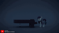 Size: 854x480 | Tagged: safe, artist:therealdjthed, coloratura, earth pony, pony, g4, the mane attraction, 3d, 3d model, animated, blender, blender cycles, caption, cycles render, dialogue, female, mare, model:djthed, musical instrument, piano, rara, simple background, solo, text, the magic inside, youtube link