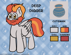 Size: 1150x900 | Tagged: safe, artist:alittleofsomething, oc, oc only, oc:deep digger, pegasus, pony, male, reference sheet, solo, stallion