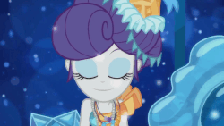 Size: 998x561 | Tagged: safe, screencap, rarity, equestria girls, g4, my little pony equestria girls: better together, the other side, animated, beautiful, bedroom eyes, carousel dress, fabulous, female, gif, lidded eyes, singing, solo