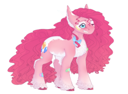 Size: 1496x1093 | Tagged: safe, artist:remalmok, pinkie pie, earth pony, pony, g4, alternate design, alternate hairstyle, bandaid, female, one eye closed, simple background, solo, transparent background, wink