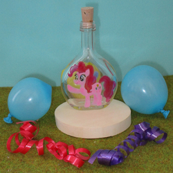 Size: 2953x2953 | Tagged: safe, artist:malte279, pinkie pie, g4, craft, flacon, glass engraving, glass painting, high res