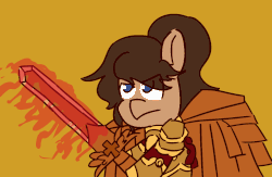 Size: 1300x850 | Tagged: safe, artist:threetwotwo32232, oc, oc only, oc:darius inquisitor, pony, animated, armor, flaming sword, god-emperor of mankind, heresy, male, ponified, power armor, solo, stallion, sword, warhammer (game), warhammer 40k, weapon