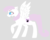 Size: 1258x1008 | Tagged: safe, artist:what's a username, derpibooru exclusive, oc, oc only, oc:kitten paws, pegasus, pony, base used, cutie mark, determined, fangs, female, gradient background, gray background, hooves, lineless, mare, minimalist, modern art, ms paint, pegasus wings, raised hoof, simple background, solo, spread wings, standing, wings