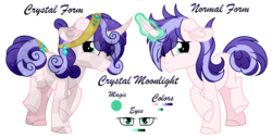 Size: 1959x1003 | Tagged: safe, artist:angellightyt, oc, oc only, oc:crystal moonlight, pony, reference sheet, simple background, solo, transparent background