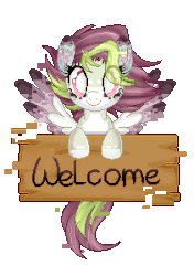 Size: 211x300 | Tagged: safe, artist:angellightyt, oc, oc only, oc:pixle, pony, animated, gif, sign, simple background, solo, transparent background