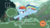 Size: 1334x750 | Tagged: safe, screencap, rainbow dash, fly-der, pegasus, pony, campfire tales, g4, my little pony: friendship is magic, discovery family logo, female, fly-der bite, flying, grin, hives, kicking, mare, smiling, solo, tv rating, tv-y