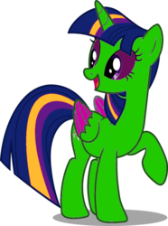 Size: 771x1035 | Tagged: safe, anonymous editor, color edit, edit, twilight sparkle, alicorn, pony, g4, colored, female, firealpaca, mare, open mouth, raised leg, recolor, simple background, smiling, solo, standing, transparent background, twilight sparkle (alicorn)