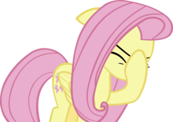 Size: 5009x3530 | Tagged: safe, artist:ironm17, fluttershy, pegasus, pony, g4, sounds of silence, eyes closed, facehoof, female, simple background, solo, transparent background, vector