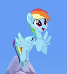 Size: 400x440 | Tagged: safe, screencap, rainbow dash, pegasus, pony, my little pony: the movie, animated, cropped, cute, dashabetes, female, flapping, flying, gif, happy, hoofy-kicks, mare, open mouth, perfect loop, smiling, solo, spread wings, wings