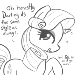 Size: 1280x1280 | Tagged: safe, artist:tjpones, rarity, pony, unicorn, g4, darling, fabulous, female, lineart, looking at you, mare, solo, speech, talking