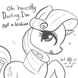 Size: 1650x1650 | Tagged: safe, artist:tjpones edits, edit, editor:dsp2003, rarity, pony, unicorn, g4, darling, fabulous, female, lineart, looking at you, mare, solo, speech, talking, text edit