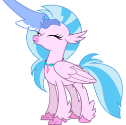 Size: 8192x8133 | Tagged: safe, artist:thatguy1945, silverstream, sky beak, classical hippogriff, hippogriff, g4, school daze, season 8, surf and/or turf, absurd resolution, cute, diastreamies, eyes closed, father and daughter, female, happy, male, petting, simple background, solo focus, transparent background, vector