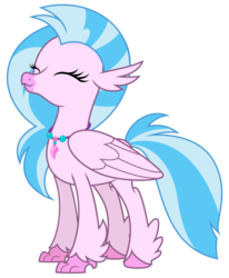 Size: 6755x8192 | Tagged: safe, artist:thatguy1945, silverstream, classical hippogriff, hippogriff, g4, school daze, season 8, absurd resolution, cute, diastreamies, eyes closed, female, happy, simple background, solo, transparent background, vector