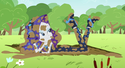 Size: 902x493 | Tagged: safe, artist:thedarkpony, edit, edited screencap, screencap, rarity, equestria girls, g4, my little pony equestria girls: better together, the other side, female, i love being covered in mud, mud, mud edit, muddy, rarity loves mud, solo, wet and messy