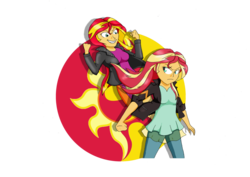 Size: 1024x724 | Tagged: safe, artist:papyjr13, sunset shimmer, equestria girls, g4, cutie mark, cutie mark background, duality, female, simple background, solo, transparent background
