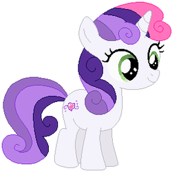 Size: 282x280 | Tagged: safe, artist:selenaede, artist:user15432, sweetie belle, sweetie belle (g3), pony, unicorn, g3, g4, base used, female, g3 to g4, generation leap, hasbro, hasbro studios, simple background, solo, white background