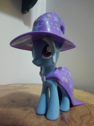 Size: 4160x3120 | Tagged: safe, photographer:apex soundwave, trixie, pony, unicorn, g4, clothes, collectible, female, funko, irl, mare, photo, solo, toy, vinyl collectible, vinyl figure