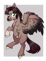 Size: 1600x2100 | Tagged: safe, artist:lazycloud, oc, oc only, pegasus, pony, female, mare, simple background, solo, tongue out, transparent background, two toned wings
