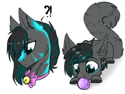Size: 1600x1200 | Tagged: safe, artist:lazycloud, oc, oc only, oc:cheshire, pony, ball, behaving like a cat, bell, bell collar, chest fluff, collar, ear fluff, male, prone, solo, stallion