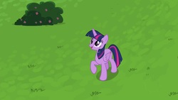 Size: 1920x1080 | Tagged: safe, screencap, twilight sparkle, alicorn, pony, father knows beast, g4, bush, female, grass, mare, solo, twilight sparkle (alicorn)