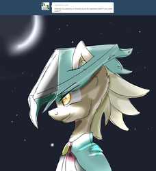 Size: 1280x1405 | Tagged: safe, artist:sintakhra, mjölna, earth pony, pony, ask sandy pony, g4, bust, clothes, costume, dust: an elysian tail, female, mare, nightmare night costume, portrait, solo