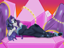 Size: 2592x1936 | Tagged: safe, rarity, equestria girls, g4, my little pony equestria girls: better together, the other side, aesthetics, armpits, clothes, female, hair over one eye, headphones, looking at you, lying down, solo, unitard