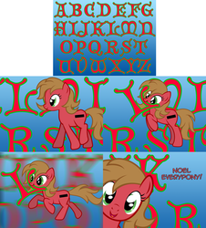 Size: 1600x1770 | Tagged: safe, artist:nightmaremoons, oc, oc only, oc:pun, earth pony, pony, ask pun, alphabet, ask, female, mare, mouth hold, pun, show accurate, solo