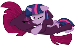 Size: 6067x3622 | Tagged: safe, artist:ejlightning007arts, tempest shadow, twilight sparkle, alicorn, pony, unicorn, g4, my little pony: the movie, duo, eyes closed, female, kiss on the lips, kissing, lesbian, ship:tempestlight, shipping, simple background, transparent background, twilight sparkle (alicorn)
