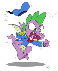 Size: 1000x1214 | Tagged: safe, artist:emositecc, spike, dragon, g4, angry, donald duck, male, sailor suit, simple background, transparent background, winged spike, wings