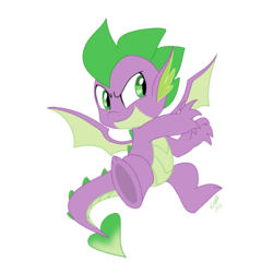 Size: 1214x1214 | Tagged: safe, artist:emositecc, spike, dragon, comic:sparkle, g4, claws, male, simple background, smiling, solo, transparent background, winged spike, wings