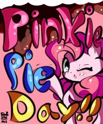 Size: 500x600 | Tagged: safe, artist:tohupo, pinkie pie, earth pony, pony, g4, female, mare, one eye closed, pinkie pie day, solo, wink