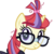 Size: 221x221 | Tagged: safe, artist:lightningbolt, derpibooru exclusive, moondancer, pony, unicorn, derpibooru, g4, .svg available, clothes, derpibooru badge, female, glasses, horn, looking at you, mare, messy mane, meta, show accurate, simple background, smiling, solo, svg, sweater, transparent background, vector