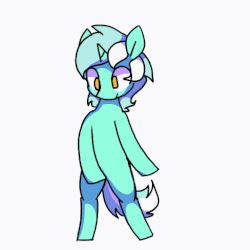 Size: 512x512 | Tagged: safe, artist:shovrike, lyra heartstrings, pony, unicorn, g4, animated, bipedal, cute, dancing, female, flossing (dance), frame by frame, looking down, lyrabetes, mare, no pupils, simple background, smiling, solo, white background