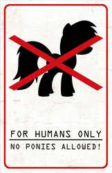 Size: 770x1190 | Tagged: safe, anti-pony, district 9, sign, silhouette