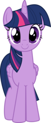 Size: 3022x7199 | Tagged: safe, artist:pink1ejack, twilight sparkle, alicorn, pony, fluttershy leans in, g4, absurd resolution, cute, female, folded wings, front view, full body, horn, looking at you, mare, multicolored mane, purple eyes, simple background, smiling, solo, standing, transparent background, twiabetes, twilight sparkle (alicorn), vector, wings