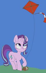 Size: 1050x1650 | Tagged: safe, artist:baigak, starlight glimmer, pony, unicorn, g4, female, kite, kite flying, looking up, solo, that pony sure does love kites