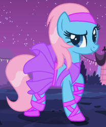 Size: 864x1040 | Tagged: safe, artist:razorbladetheunicron, lotus blossom, earth pony, pony, lateverse, g4, alternate universe, ballerina, base used, clothes, costume, female, headband, nightmare night, nightmare night costume, slippers, solo, spa pony, tutu