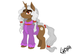 Size: 3000x2300 | Tagged: safe, artist:ghouleh, oc, oc only, oc:broken hourglass, oc:grand fields, pony, unicorn, clothes, compass, female, high res, mare, mature, red eyes, simple background, solo, tail wrap, transparent background