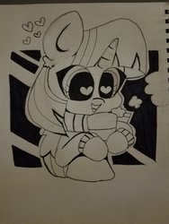 Size: 1536x2048 | Tagged: safe, artist:kittyrosie, twilight sparkle, alicorn, pony, g4, cute, female, heart eyes, inktober, mare, solo, traditional art, twiabetes, twilight sparkle (alicorn), wingding eyes