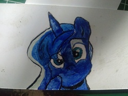 Size: 3264x2448 | Tagged: safe, princess luna, pony, g4, everfree customs, female, high res, painting, solo, traditional art