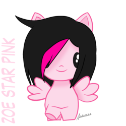 Size: 1080x1080 | Tagged: safe, artist:archooves, oc, oc:zoe star pink, pegasus, pony, cute, cutie mark crew, simple background, toy, transparent background