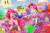 Size: 1280x849 | Tagged: safe, artist:jeglegator, pinkie pie, earth pony, human, pony, equestria girls, g4, balloon, blue eyes, cloud, confetti, cutie mark, cutie mark on clothes, female, happy, human ponidox, mare, pink hair, pink mane, pinkie's mindspace, ponk, rainbow, running, self ponidox, signature, stars, streamers, sun, this will end in fun