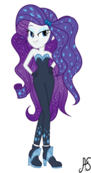 Size: 633x1201 | Tagged: safe, artist:ketrin29, artist:sparkling-sunset-s08, rarity, equestria girls, equestria girls series, g4, the other side, adorasexy, bare shoulders, beautiful, bodysuit, clothes, cute, female, gloves, hand on hip, high heels, lidded eyes, looking at you, sexy, shoes, simple background, sleeveless, smiling, solo, strapless, transparent background