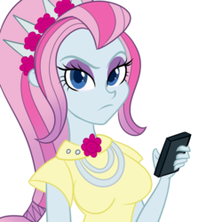 Size: 1000x1000 | Tagged: dead source, safe, artist:wubcakeva, violet blurr, equestria girls, g4, my little pony equestria girls: rainbow rocks, cellphone, clothes, female, looking back, phone, simple background, smartphone, solo, transparent background