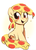 Size: 1405x1958 | Tagged: safe, artist:moozua, oc, oc:mozzarella orgy, food pony, original species, pizza pony, pony, blushing, cute, dripping, female, food, looking at you, mare, ocbetes, open mouth, pizza, simple background, sitting, smiling, white background