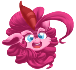 Size: 1614x1500 | Tagged: safe, artist:lockhe4rt, pinkie pie, kirin, g4, sounds of silence, bust, female, kirin pinkie, kirin-ified, open mouth, portrait, simple background, smiling, solo, species swap, transparent background