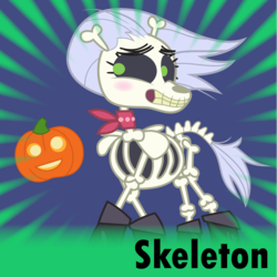 Size: 4096x4096 | Tagged: safe, artist:amarthgul, derpibooru exclusive, skellinore, skeleton pony, derpibooru, g4, the break up breakdown, absurd resolution, bone, halloween, holiday, jack-o-lantern, meta, pumpkin, skeleton, solo, spoilered image joke
