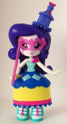 Size: 963x1785 | Tagged: safe, artist:whatthehell!?, rarity, equestria girls, g4, bracelet, carousel dress, clothes, doll, equestria girls minis, hat, irl, jewelry, lantern, mask, merchandise, photo, skirt, theme park, toy